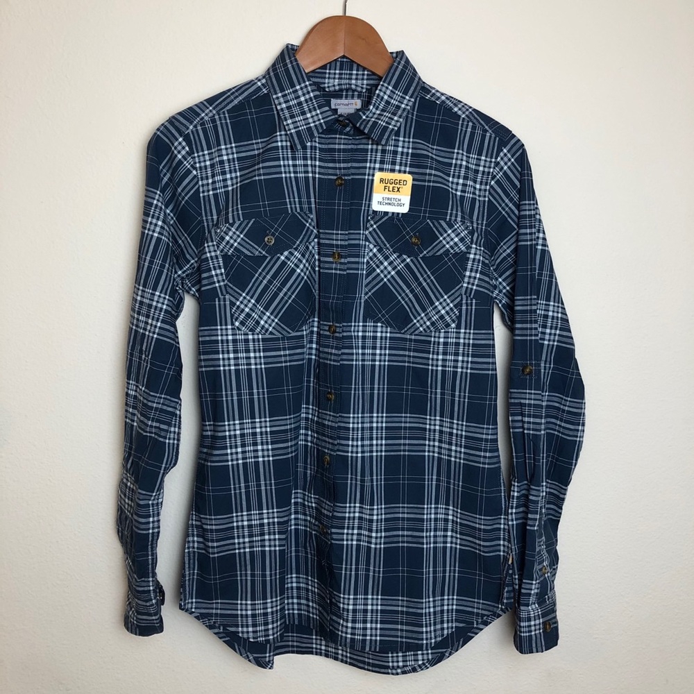 NWT Carhartt Women’s Small Button Up Plaid Shirt